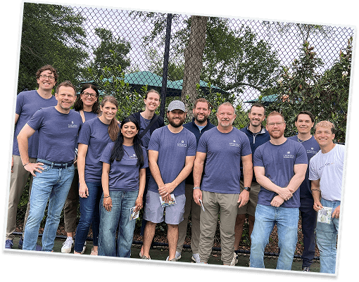 Credera team in matching shirts